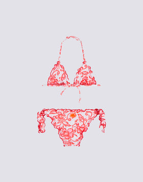 BIKINI BAMBINA CON STAMPA HIBISCUS SK23
