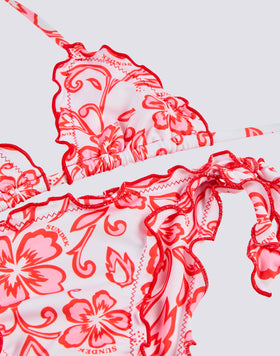 BIKINI BAMBINA CON STAMPA HIBISCUS SK23