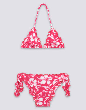 BIKINI BAMBINA CON STAMPA HIBISCUS SK23