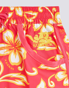 SHORT DE BAIN COURT MARGATE À IMPRIMÉ HIBISCUS