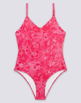 HIBI PAISLEY PATTERN GIRLS' ONE-PIECE SWIMSUIT
