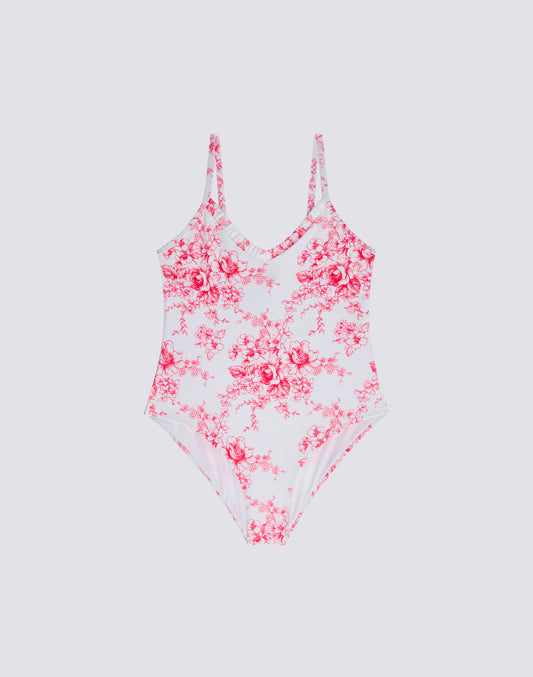 ROSE DE JOIE PRINT GIRLS' ONE-PIECE SWIMSUIT