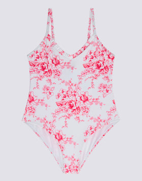 ROSE DE JOIE PRINT GIRLS' ONE-PIECE SWIMSUIT