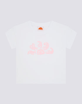 T-SHIRT CONFORT POUR FILLE AVEC IMPRIMÉ MULTILOGO DANS LE DOS