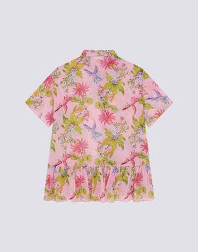 ABITO ASIMMETRICO DA BAMBINA STAMPA SWEET PARROT