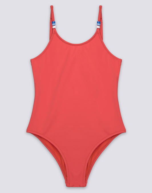 GIRLS' ONE-PIECE SWIMSUIT WITH BEADS