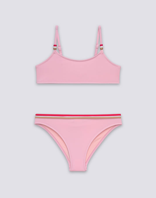 BIKINI PARA NIÑA CON TOP AJUSTABLE Y BAÑADOR FIJO