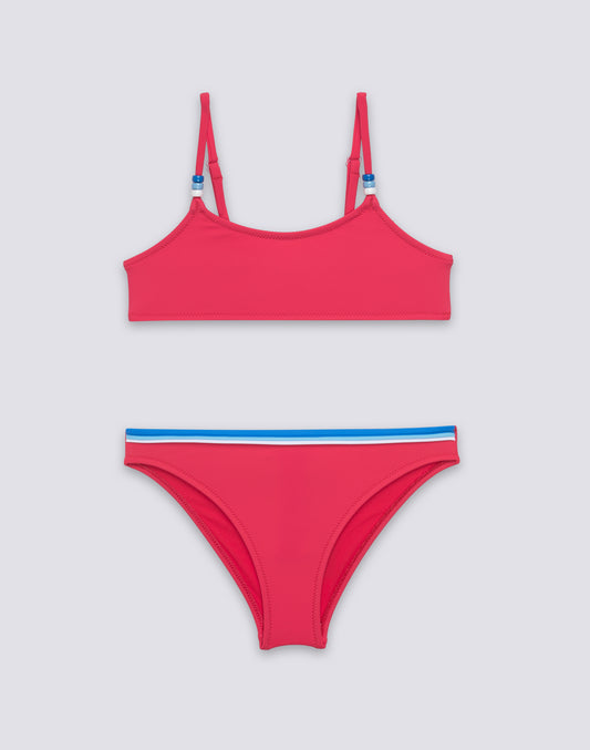 BIKINI PARA NIÑA CON TOP AJUSTABLE Y BAÑADOR FIJO