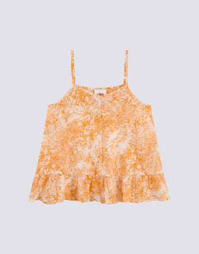 TOP WITH LACES WITH FLEUR DE JOIE PRINT