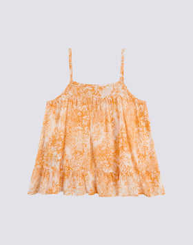 TOP WITH LACES WITH FLEUR DE JOIE PRINT