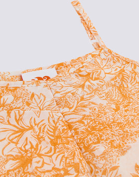 TOP WITH LACES WITH FLEUR DE JOIE PRINT