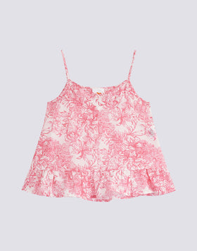 TOP WITH LACES WITH FLEUR DE JOIE PRINT