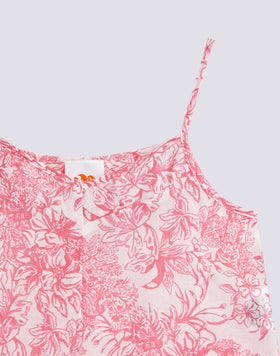 TOP WITH LACES WITH FLEUR DE JOIE PRINT