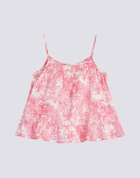 TOP WITH LACES WITH FLEUR DE JOIE PRINT