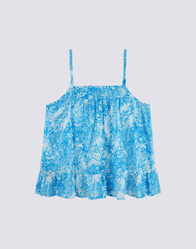 TOP WITH LACES WITH FLEUR DE JOIE PRINT