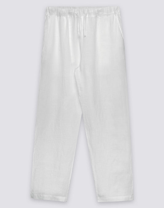 PANTALONES DE LINO CON CINTURA ELÁSTICA PARA HOMBRE