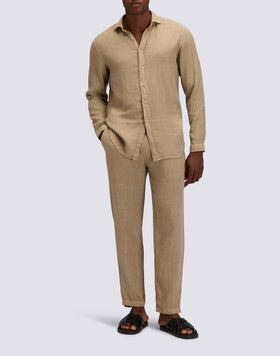 PANTALONES DE LINO CON CINTURA ELÁSTICA PARA HOMBRE