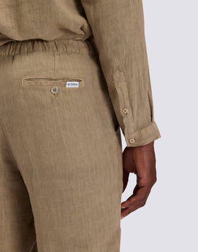 PANTALONES DE LINO CON CINTURA ELÁSTICA PARA HOMBRE