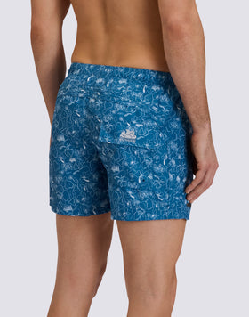 BAÑADOR CORTO PARA HOMBRE GOLDENWAVE CON ESTAMPADO EN PLEIN AIR