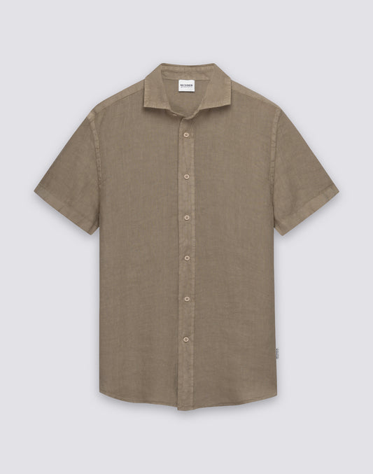 CHEMISE EN LIN À MANCHES COURTES POUR HOMME