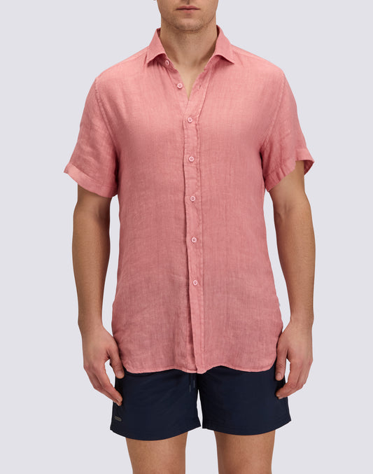 CHEMISE EN LIN À MANCHES COURTES POUR HOMME