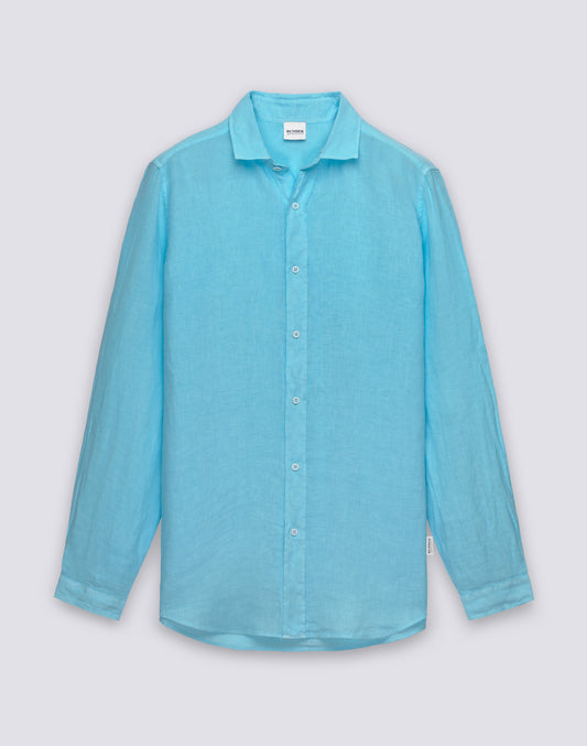 CHEMISE EN LIN TEINTE EN PIÈCE POUR HOMME