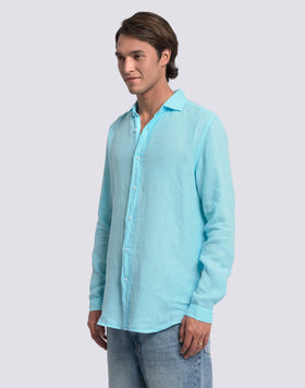 CHEMISE EN LIN TEINTE EN PIÈCE POUR HOMME