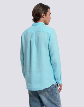 CHEMISE EN LIN TEINTE EN PIÈCE POUR HOMME