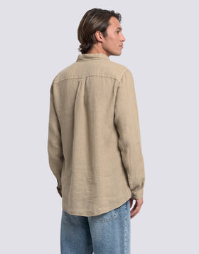 CHEMISE EN LIN TEINTE EN PIÈCE POUR HOMME