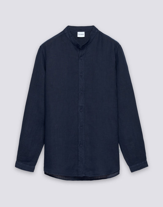 CAMICIA DA UOMO ALLA COREANA IN LINO TINTO CAPO