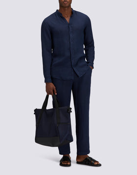 CAMICIA DA UOMO ALLA COREANA IN LINO TINTO CAPO