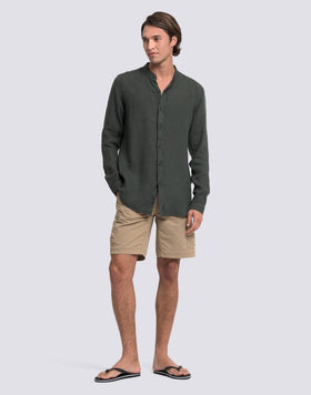 CHEMISE MANDARINE POUR HOMME EN LIN TEIN EN PIÈCE