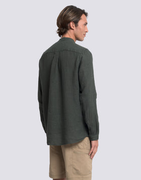 CHEMISE MANDARINE POUR HOMME EN LIN TEIN EN PIÈCE