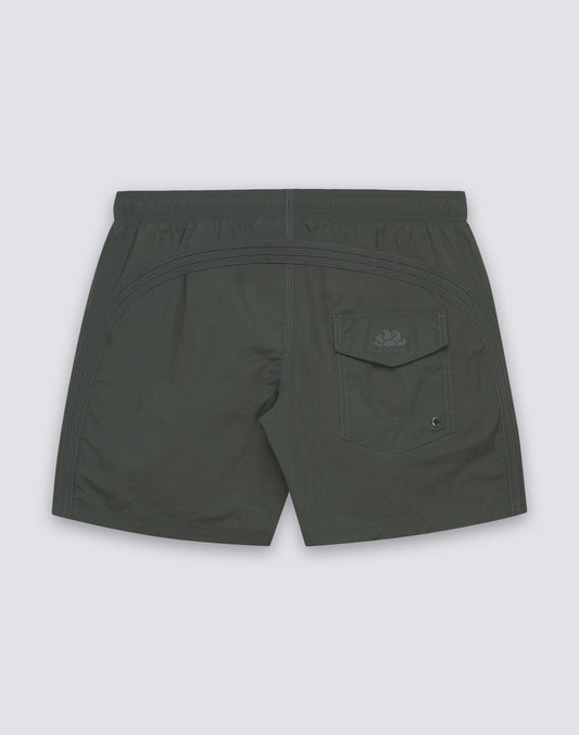 MAILOT DE BAIN SHORT POUR HOMME GOLDENWAVE TAILLE ELASTIQUÉE COLEUR UNIE EN NYLON TASLAN