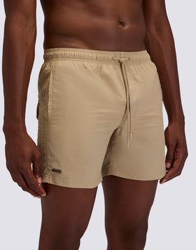 MAILLOT DE BAIN SHORT POUR HOMME GOLDENWAVE TAILLE ELASTIQUÉE COLEUR UNIE EN NYLON TASLAN