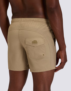 MAILLOT DE BAIN SHORT POUR HOMME GOLDENWAVE TAILLE ELASTIQUÉE COLEUR UNIE EN NYLON TASLAN