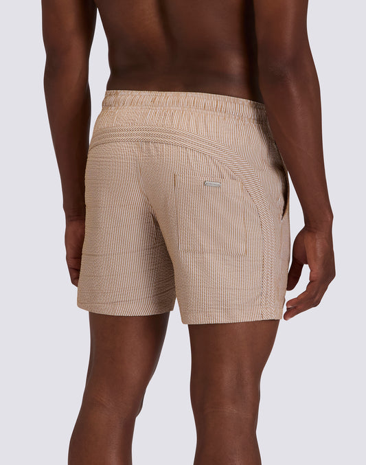 MAILLOT DE BAIN MILIEU À TAILLE ÉLASTIQUE POUR HOMME GOLDENWAVE, À RAYURES TEINTES EN FIL