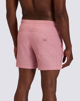 GOLDENWAVE MEN'S MID-LENGTH ELASTIC WAIST SWIMSUIT IN YARN-DYED STRIPED