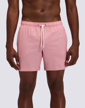 GOLDENWAVE MEN'S MID-LENGTH ELASTIC WAIST SWIMSUIT IN YARN-DYED STRIPED