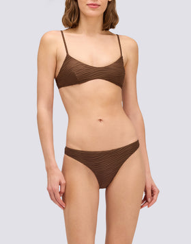 ELODIE - WAVE EFFECT JACQUARD BRALETTE BIKINI TOP