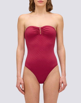 MAILLOT DE BAIN ENTIER POUR FEMME AVEC STRASS ET DOS COUVERT