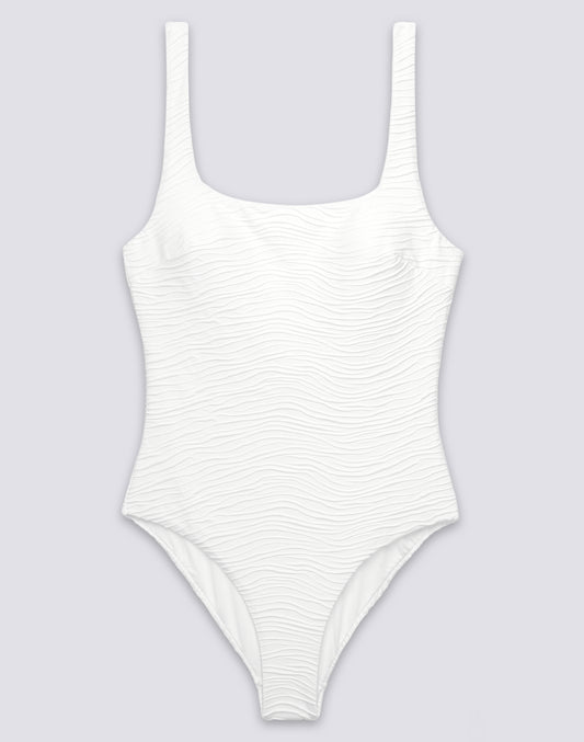 MAILLOT DE BAIN ENTIER POUR FEMME EN JACQUARD EFFET WAVE