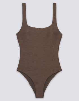 BAÑADOR DE UNA PIEZA PARA MUJER CON EFECTO WAVE EN JACQUARD