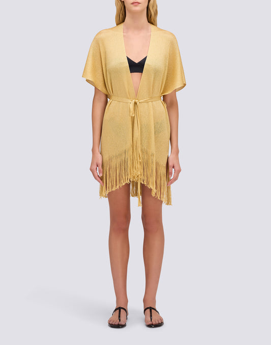SHORT LUREX KAFTAN WITH STRAP