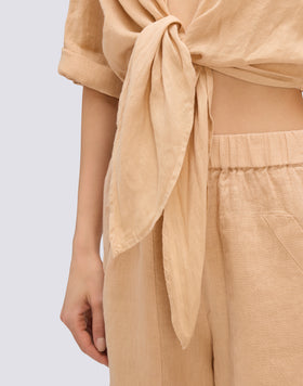 CROPPED LINEN SHIRT