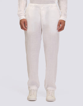 PANTALONI SEMI ELASTICIZZATI IN LINO