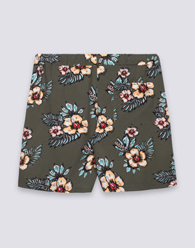 PANTALÓN CORTO ESTAMPADO DE VISCOSA POPELÍN