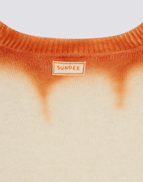 PULL COL ROND UNISEX AVEC INTARSIA FLEURI
