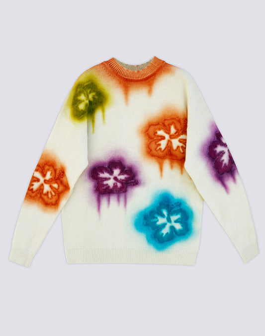 JERSEY DE CUELLO REDONDO UNISEX CON INCRUSTACIONES DE MOTIVOS FLORALES