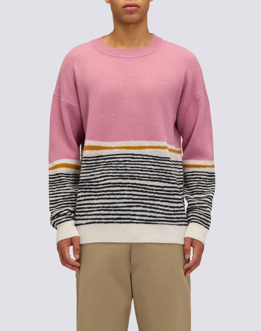 JERSEY DE CUELLO REDONDO PARA HOMBRE CON MOTIVO ASTRÁCTICO JACQUARD